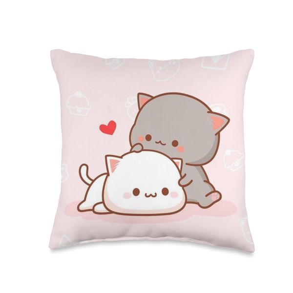 Cute Cat Couple Throw Pillow