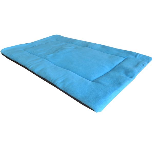 Downtown Pet Supply - Dog Crate Mat - Comfort Dog Bed or Cat Bed - Soft Fleece Nap Mat - Easy Maintenance, Machine Washable Dog Bed - Blue - 24 in x 18 in - Small Dog Bed