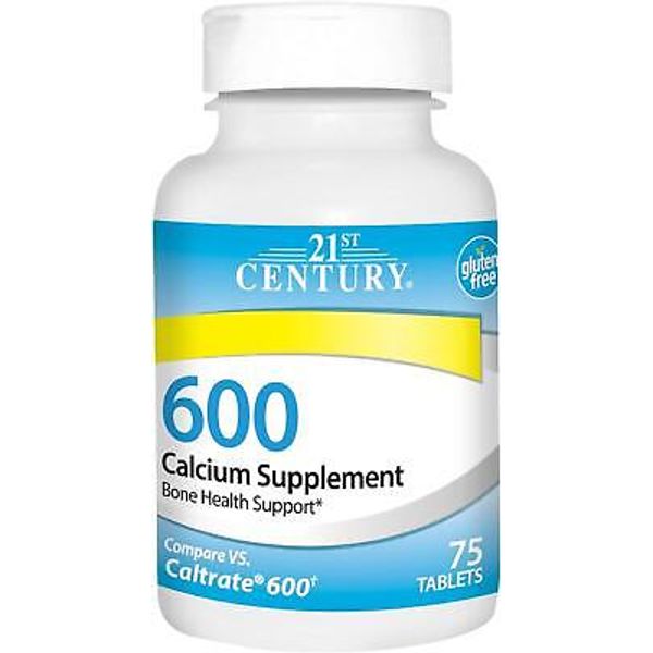Calcium 600 Mg Bone Muscle Nerve Joint Immune Structural Health Support, 75 Tabs