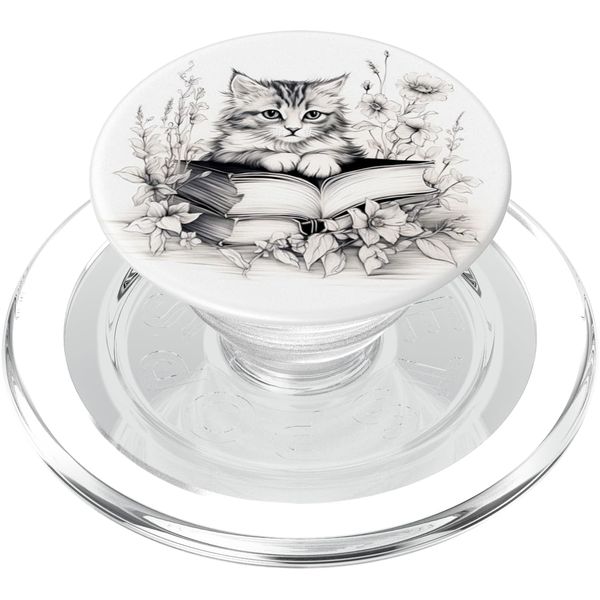 Cat Reading PopSockets PopGrip for MagSafe