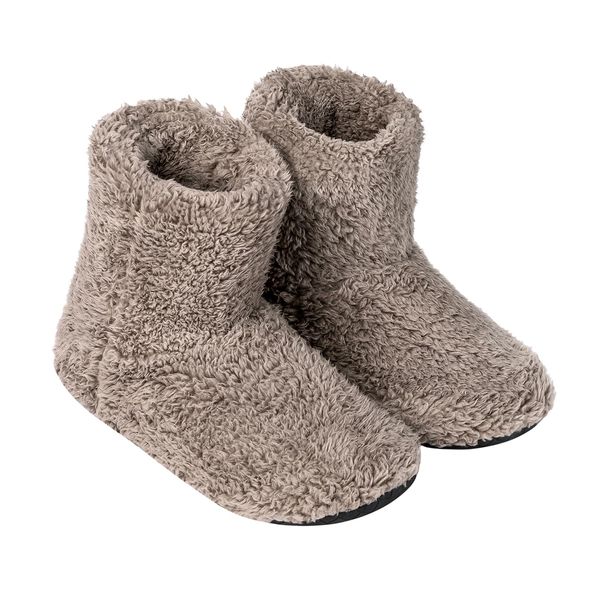 encologi Warm Slippers, Room Shoes, Boa Slippers, Fluffy, Northern Europe, Warm, Cute, For Winter, Protects Against Cold Feets, Washable, Unisex, Anti-Slip, Indoor Shoes, Silent, Heat Retention, gray