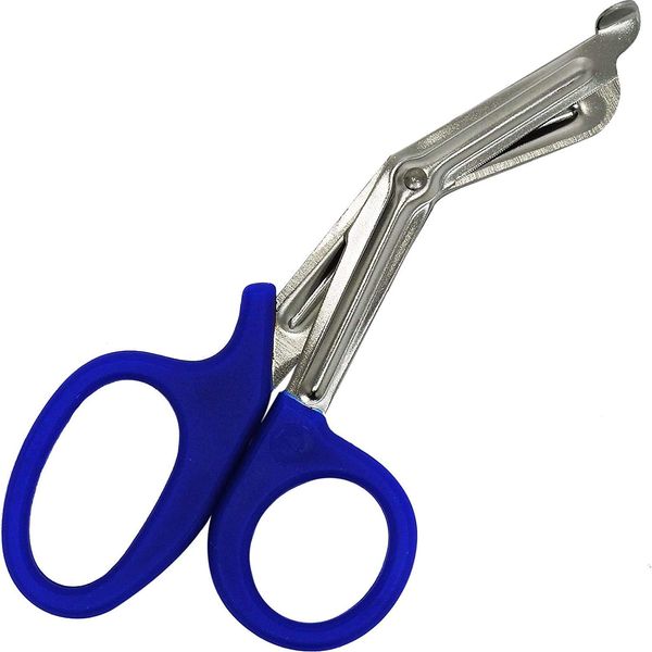 ABE First Aid Tuff Cut Utility Scissors 7.5'' Stainless Steel Medical Bandage Scissors EMT Shears for Emergency Supplies (Blue)