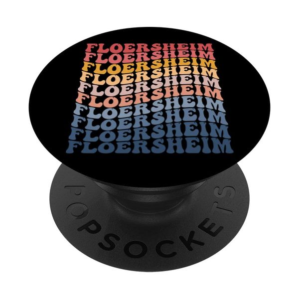 Floersheim Stadt Groovy Retro PopSockets mit austauschbarem PopGrip