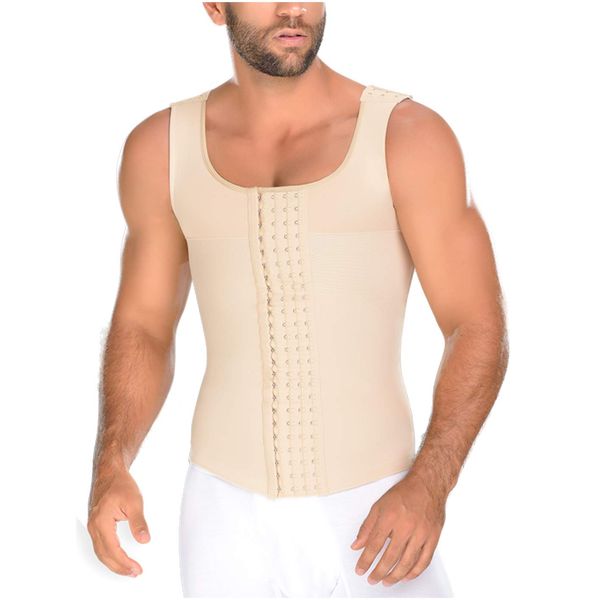 M&D 0060 Body Shaper Compression Shirt for Men | Faja Camisilla de Hombres Beige