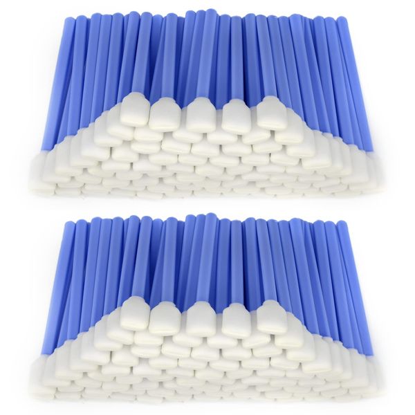 200pcs 5.11" Square Rectangle Foam Cleaning Swab Sticks for Solvent Format Inkjet Printer Roland Optical Equipment (Blue)