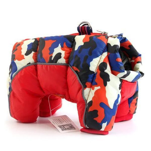 Cozy Canine Winter Puffer Jacket - Red Camouflage / S