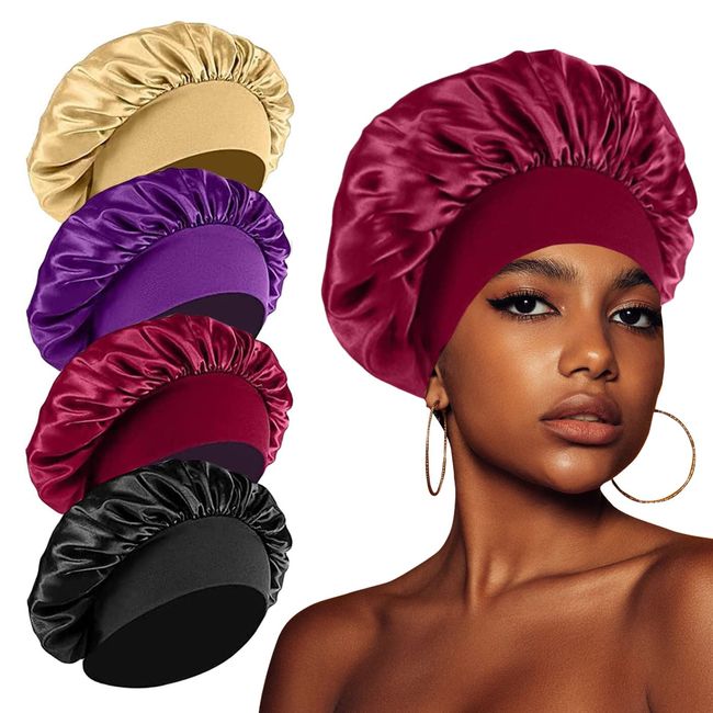 Silk Bonnet For Natural Hair Bonnets For Black Women, Satin Bonnet
