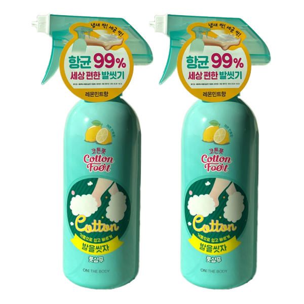 On the Body Wash Your Feet Fresh Lemon Mint Cotton Foot Shampoo 385ml x 2 / Circle