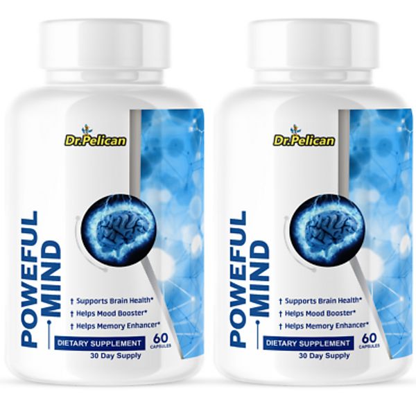 Powerful Mind- Brain Support- 2 Bottles- 120 Capsules