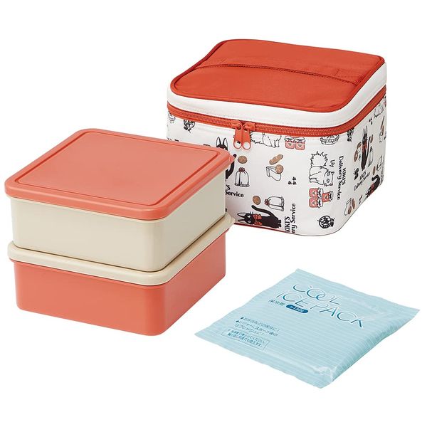 Skater KCPC2-A Excursion Lunch Box with Cooler Bag, Includes Ice Pack, Kiki's Delivery Service, 23, Studio Ghibli, Made in Japan, 8.5 fl oz (2,240 ml)