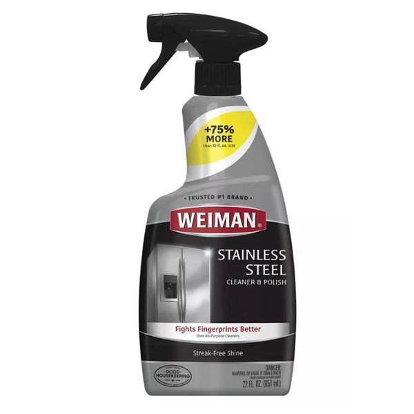 Weiman Stainless Steel Cleaner & Polish, 22 fl oz Trigger Spray Bottle
