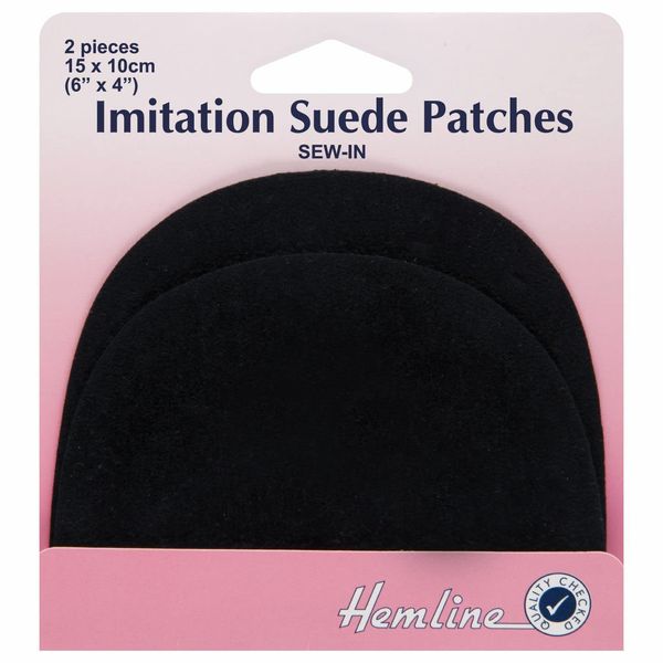 Sew In Imitation Suede Patches Black