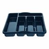 JMS we create smile 5 Compartments Plastic Cutlery Tray Kitchen Storage Draw Organizer Rack (Navy)