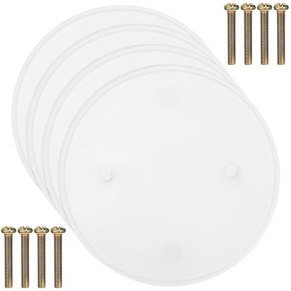 NUOBESTY Round Ceiling Cover Plate Electrical Outlet Cover for Wall 4 Pack White Plastic