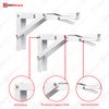 Highdecora Folding Shelf Bracket, 2 Pcs Heavy Duty Foldable Shelf Bracket Metal Wall Mounted Foldable Triangle Support Bracket for Table DIY Work Bench (White, 16 inch)