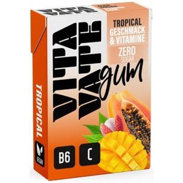 Vitavate Kaugummi Tropical & Vitamine Zero Suger, 20er Pack (20 x 28.2g)