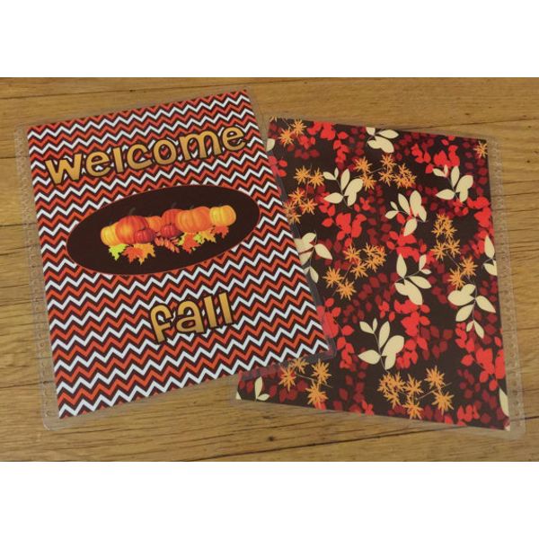 WELCOME Fall Pumpkin Leaves Front Back Cover Set 4 use w Erin Condren Planner
