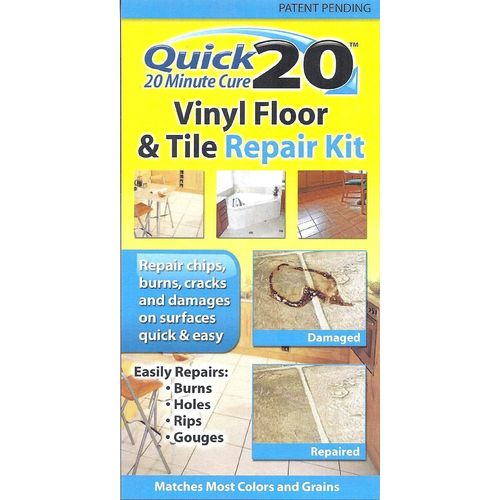 Quick 20 Vinyl Floor and Tile Repair Kit: Repairs chips, cracks, burns, and damages on vinyl and linoleum surfaces.