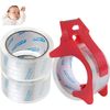 Silent Clear Packing Tape Refillable Dispenser 1.88Inch x 55Yard (3 Roll Pack)