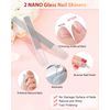 Glass Nail File and Shiner – 4PC Double Sided Etched Crystal Nail Buffer Files and Nano Nail Polishers, Professional Salon Manicure Tools Kit for Acrylic and Natural Nail, Perfect for Women & Girls