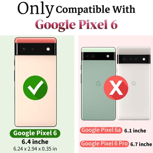 for Pixel 6 Case with Screen Protector: [Military Grade 20ft. Drop Tested] Ring Shockproof Protective Phone Case for - Google Pixel 6 (Black)