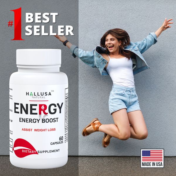 Energy Booster Capsules - Panax Gingeng + B Vitamins, Fatigue Reduction - 60 Cap