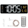 16" Digital LED Desk Alarm Clock Large Display Wall Clock Temperature Date Timer