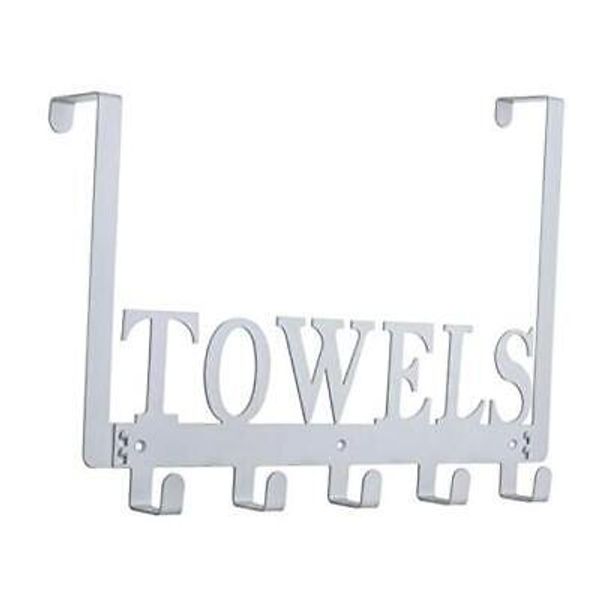 Over The Door Hooks, Towel Hooks for Bathroom, Towel Rack Towel Silver Grey