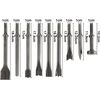 9 Pack Pneumatic Air Hammer Punch Chipping Bits 0.39 In Shank Tools Set Chisel