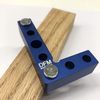 DFM Tool Works Small Square and Center Finder - Mini Square Tool with 11/32" Center Marking Hole Woodworking, Carpenter Engineering Square, Center Marking Tool, Made in USA - Blue