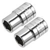 sourcing map 2 Pcs 1/2-Inch Drive 13mm 6-Point Shallow Socket, Metric, Cr-V