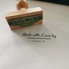 SugarGecko Custom Logo Stamp, Wooden Handle, Rectangular, 50*20mm, Rubber, 5 Lines, Ink Pad Separate