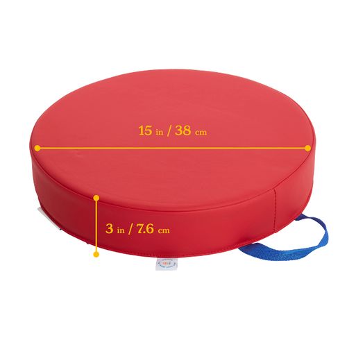 ECR4Kids SoftZone Carry Me Round Floor Cushion, Flexible Seating, Assorted, 4-Piece