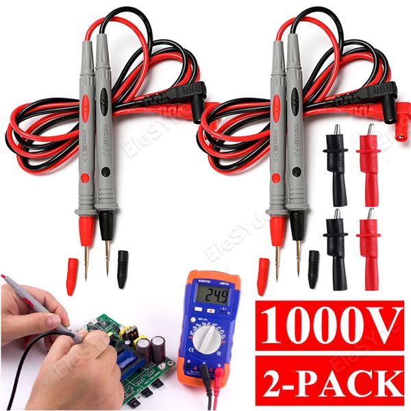 2PACK Multimeter Test Leads for Fluke Meter Electrical Alligator Clip Probes 20A