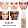 PHOERA Matte Liquid Foundation & Concealer, 24HR Oil Control, Full Coverage (2pcs - Porcelain)