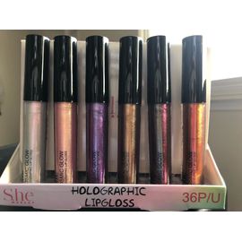 6 PCs S.he Diamond Glitter Lipgloss Set - All 6 Colors Bright