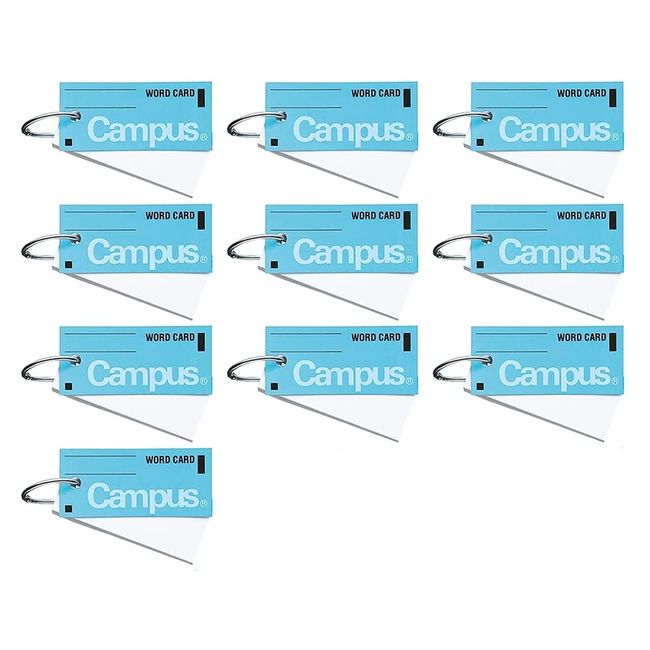 Kokuyo Campus Word Cards Medium Blue Tan - 101B x 10