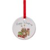 Image Industry Cavapoo Red & White Ceramic Circle Decoration Festive - Dog Gift- Hanging Decoration - Tree Decoration
