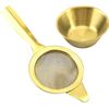 Tea Strainer Single Handle Stainless Steel, Gold Colour