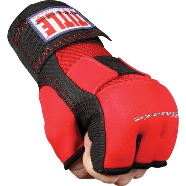 Title Classic Gel-X Glove Wraps, Red/Black, Small