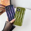 Caseative for iPhone 12 Pro Max Case,Water Ripple Pattern Curly Wave Frame Soft Phone Case (Green)