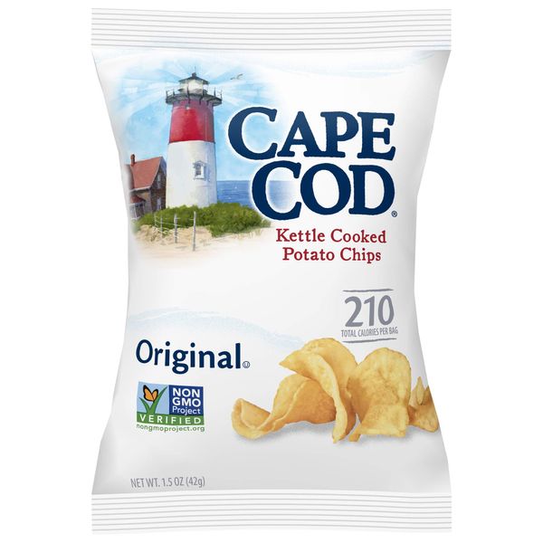 Cape Cod Potato Chips, Original Kettle Cooked Chips, Snack Bags 1.5 Oz (56 count)