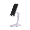 Adjustable Phone & Tablet Stand, 180-Degree Foldable Desktop Holder, Anti-Slip Base, White