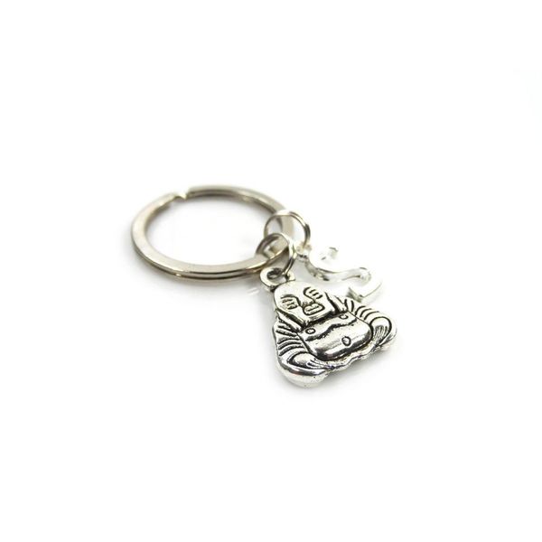 Personalised Buddha Keyring Any Initial Bag Charm Buddhist Yoga Yogi Keychain
