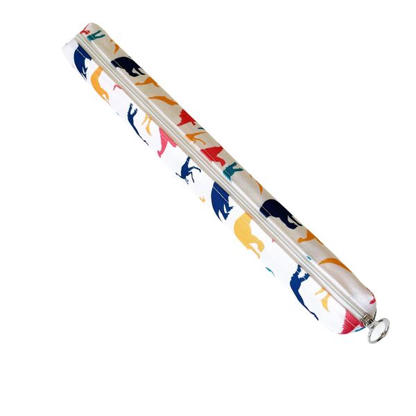 Recorder Instrument Storage Case bag, Portable Oxford Fabric Vertical Flute bag for Recorders (White Dinosaurs)