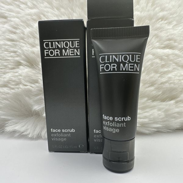 2 Pc - Clinique For Men Face Scrub  0.5 fl.oz / 15 ml Each - Sample Size - NIB !