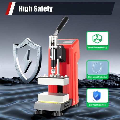 Mini Manual Heat Press Machine 2.36”X4.72” Dual Heated Plates Hot Press Stamping Machine 110V 400W LCD Controller for Heat Transfer,Sublimation Print and More