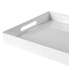 Argon Tableware Rectangular Metallic Serving Tray - White - 34.5 x 30cm - Melamine - With Handles - Ideal for Home & Professional Use