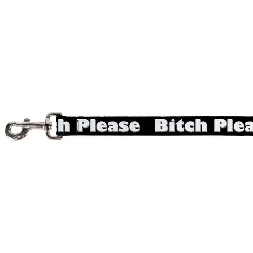 Dog Leash - BITCH PLEASE Black/White