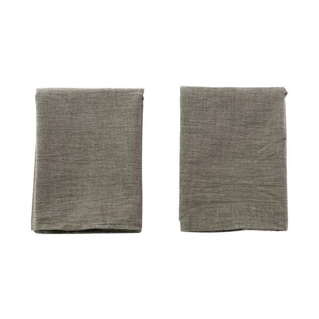 Pillow Cover Set of 2 Pillowcases, Organic Cotton, 100% Washed Cotton, 2 Pillow Cases, 16.9 x 24.8 inches (43 x 63 cm), Dust Mite Resistant, Antibacterial, Odor Resistant, Envelope Type, Gray